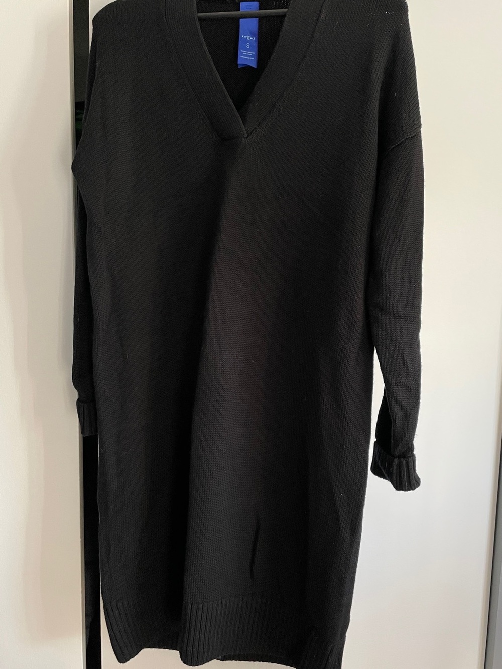 Kit and Ace Black Merino Sweater Dress